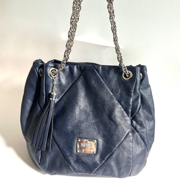 🎄. Daphne Collection Leather Handbag Blue - Picture 2 of 10